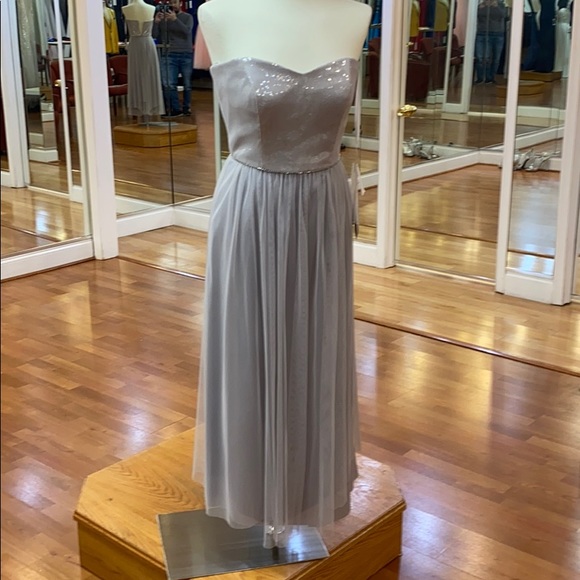 what is the dress code for bridal shower Taupe Satin V-Neck Bridesmaid Dress A-Line Floor-Length main image 0